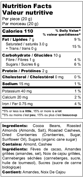 Cranberry & Nuts Dark Chocolate Bark