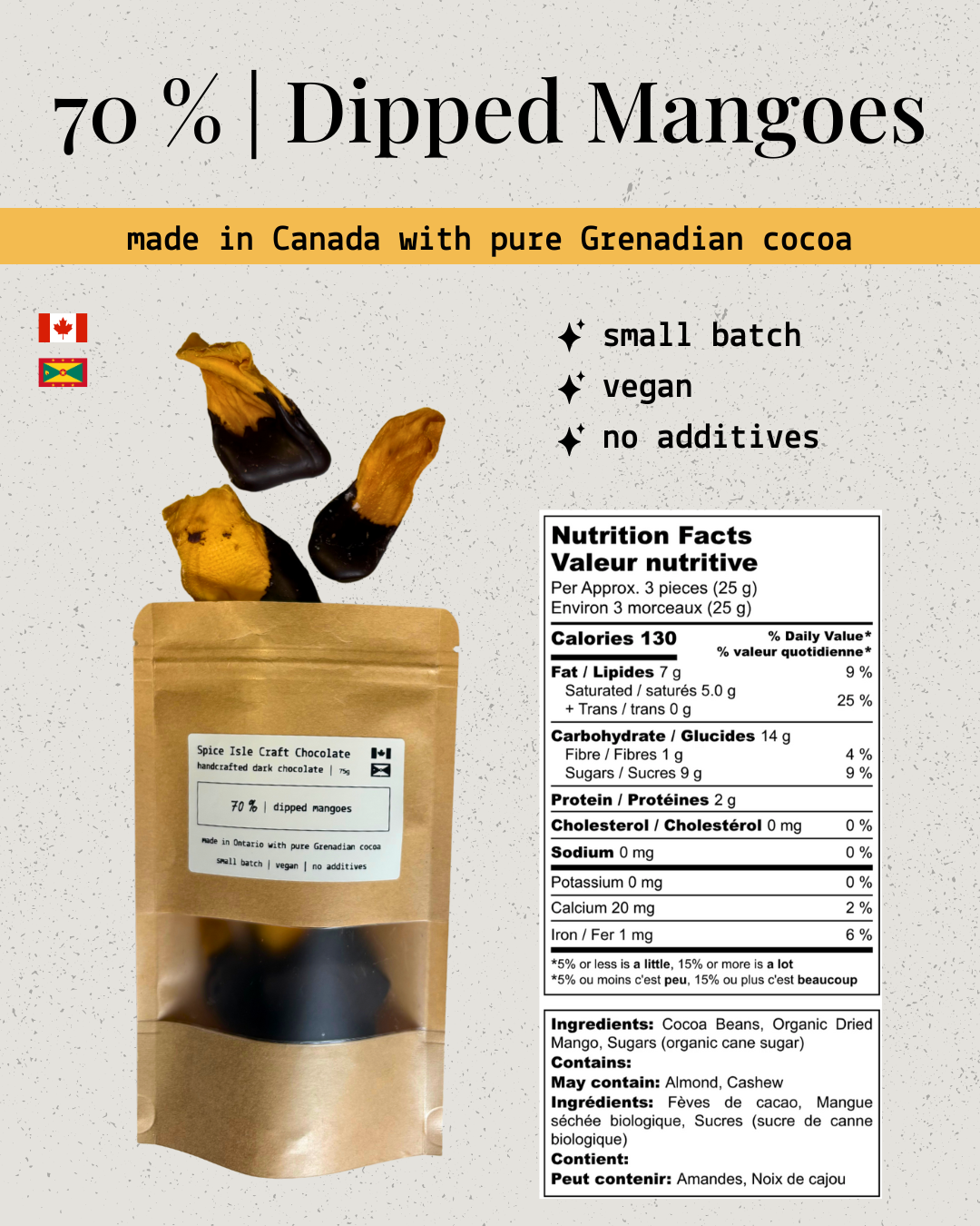 Sun-Dried Mango & Dark Chocolate – Toronto Artisan Hand-Dipped – Single Origin