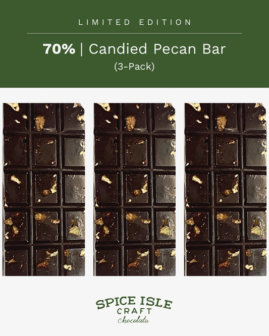 70% Dark Chocolate with Candied Pecans (3-Pack)