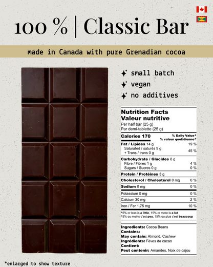Grenadian Bean-to-Bar Dark Chocolate - Classic Bar