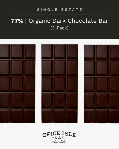 Single Estate 77% Organic Dark Chocolate Bar (3-Pack)