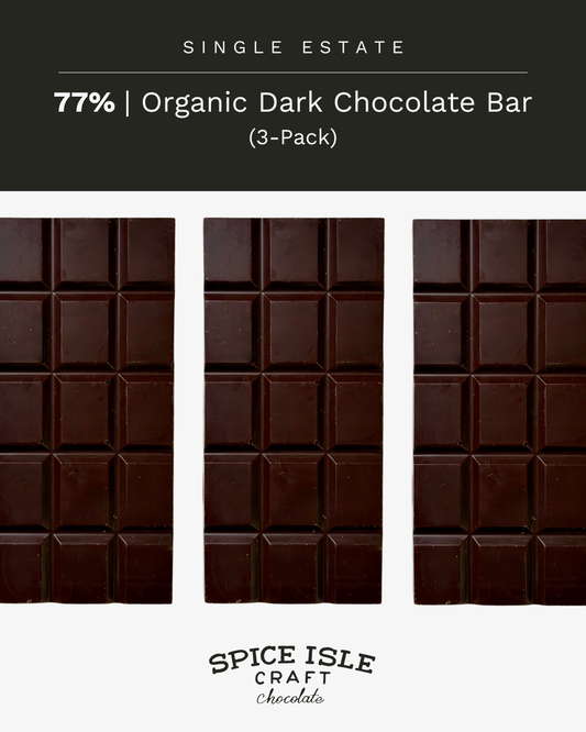 Single Estate 77% Organic Dark Chocolate Bar (3-Pack)