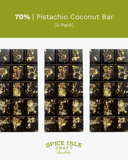 70% Dark Chocolate with Pistachio & Toasted Coconut